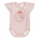 Памучно боди с къс ръкав за бебе момиче с щампа на червена ягода Pinokio 94432 