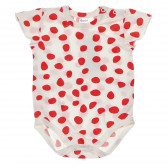 Памучно боди с къс ръкав за бебе момиче на червени точки и обло деколте Pinokio 94457 