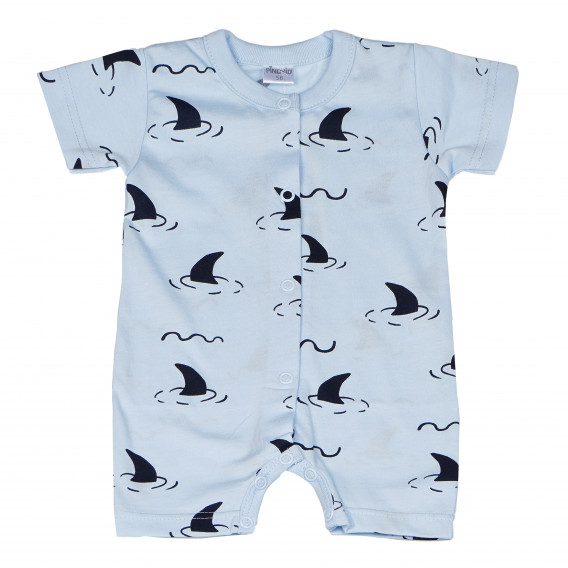 памучен гащеризон с къс ръкав с перки на акули за бебе момче Pinokio 94576 