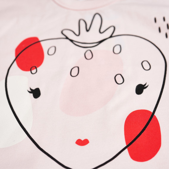 Памучна блуза с къс ръкав и щампа на ягода за бебе момиче Pinokio 94624 4