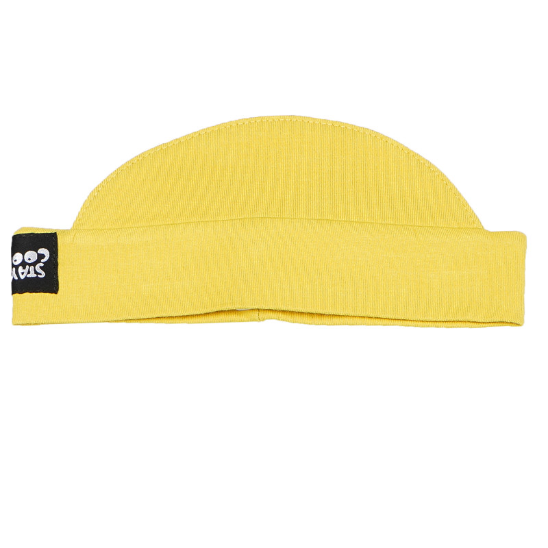 Памучна шапка за  бебе жълта– унисекс  94658