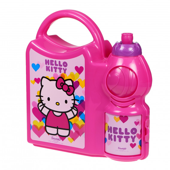 Полипропиленов комплект спортна бутилка и кутия за сандвичи с картинка, Kitty Hello Kitty 95036 2