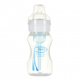 Полипропиленово шише за хранене Wide-Neck, с биберон 1 капка, 0+ месеца, 240 мл, цвят: бял DrBrown's 95125 