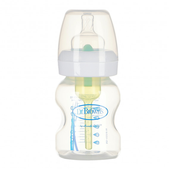 Полипропиленово шише за хранене Wide-Neck, с биберон 1 капка, 0+ месеца, 150 мл, цвят: бял DrBrown's 95129 