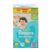 Пелени, Active Baby-Dry, размер 4+, 120 бр. Pampers 95197 