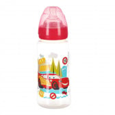Полипропиленово шише за хранене с картинка, с биберон 3 капки, 0+ месеца, 360 мл, цвят: червен Cars 95319 2