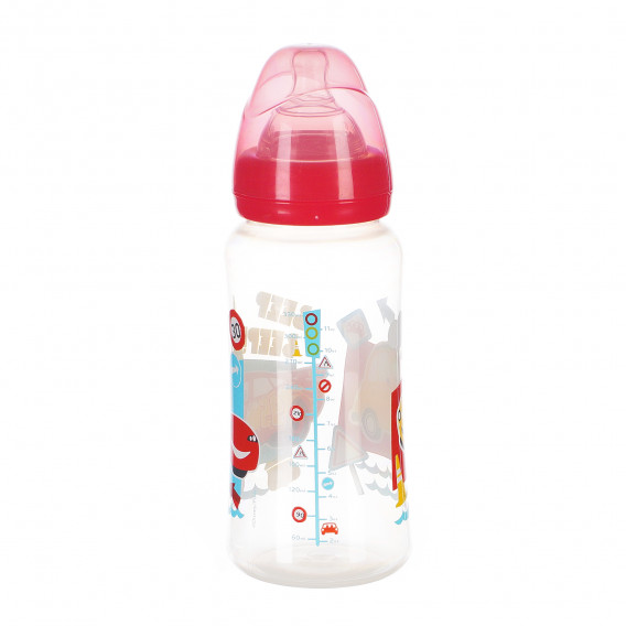 Полипропиленово шише за хранене с картинка, с биберон 3 капки, 0+ месеца, 360 мл, цвят: червен Cars 95320 3