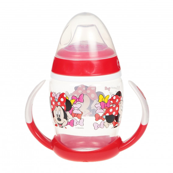 Чаша за малки деца с две червени дръжки и силиконов накрайник за пиене с картинка minnie mouse color bows Minnie Mouse 95341 2