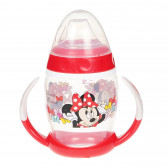 Чаша за малки деца с две червени дръжки и силиконов накрайник за пиене с картинка minnie mouse color bows Minnie Mouse 95342 3
