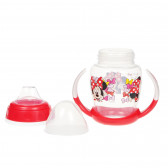 Чаша за малки деца с две червени дръжки и силиконов накрайник за пиене с картинка minnie mouse color bows Minnie Mouse 95343 4