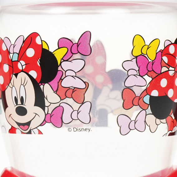 Чаша за малки деца с две червени дръжки и силиконов накрайник за пиене с картинка minnie mouse color bows Minnie Mouse 95344 5