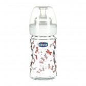 Стъклено шише за хранене, с биберон 1 капка, 0+ месеца, 150 мл, цвят: розов Chicco 95762 