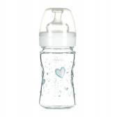 Стъклено шише за хранене, с биберон 1 капка, 0+ месеца, 150 мл, цвят: син Chicco 95765 