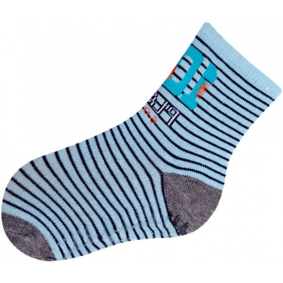 Памучни меки чорапи за момче със силиконови шарки на стъпалата против хлъзгане YO! 9583 