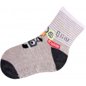 Памучни меки чорапи за момче със силиконови шарки на стъпалата против хлъзгане YO! 9587 5