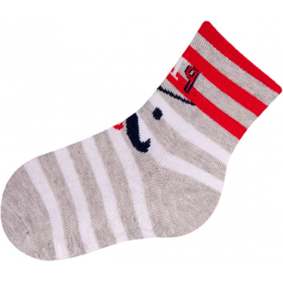 Памучни меки чорапи за момче със силиконови шарки на стъпалата против хлъзгане YO! 9588 6