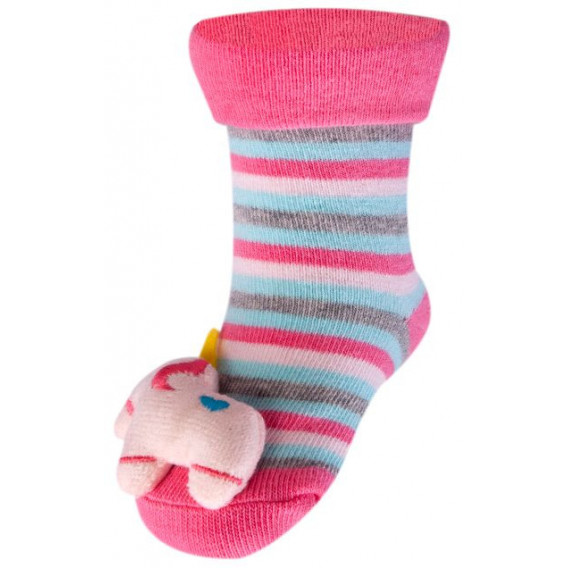 Памучни чорапи за момиче от деликатна материя с мека играчка YO! 9644 