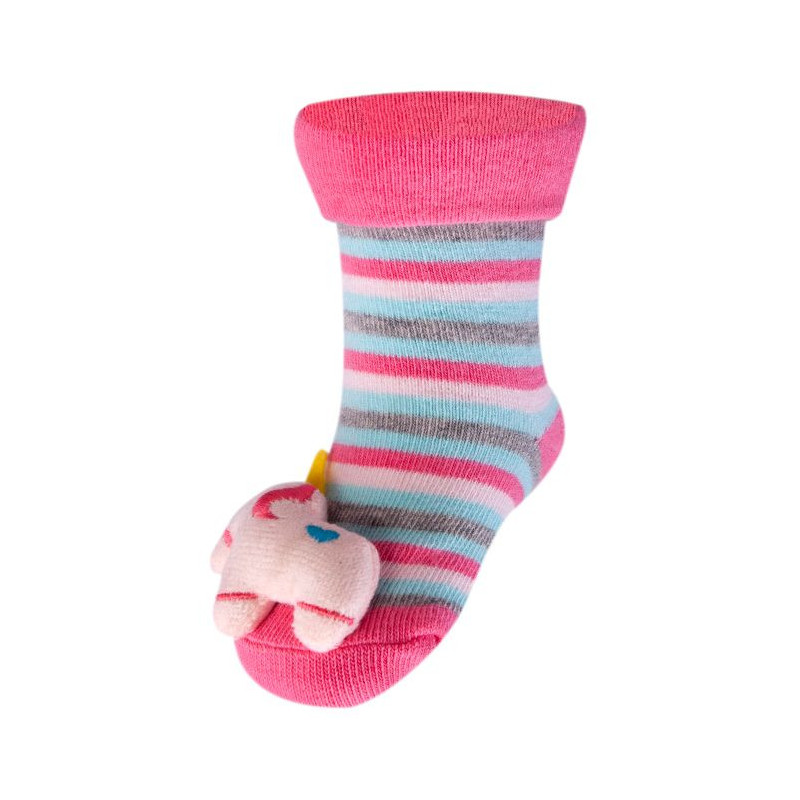Памучни чорапи за момиче от деликатна материя с мека играчка  9644