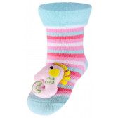 Памучни чорапи за момиче от деликатна материя с мека играчка YO! 9646 3