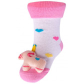 Памучни чорапи за момиче от деликатна материя с мека играчка YO! 9648 5