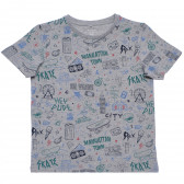 Тениска с графичен принт за момче, сива Name it 96615 