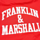 Памучна тениска с лого за момче, червена Franklin & Marshall 96629 3