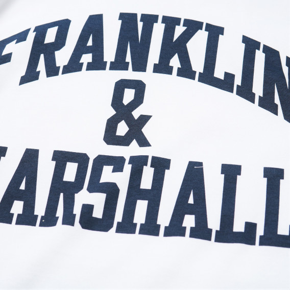 Памучна блуза с дълъг ръкав, с лого за момче, бяла Franklin & Marshall 96633 3