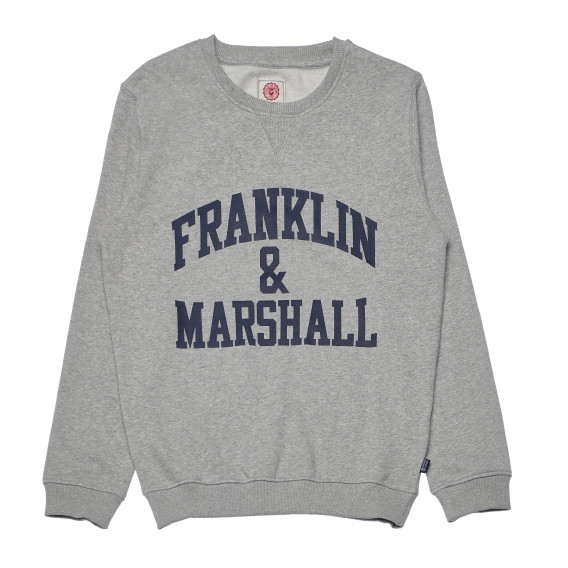 Суитшърт с лого и дълъг ръкав за момче, сив Franklin & Marshall 96647 