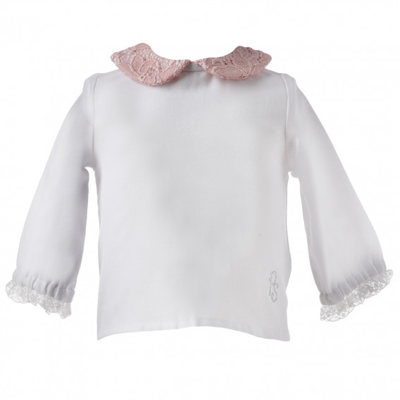 Официална блуза с дълги широки ръкави и дантела в края им за момиче Picolla Speranza 96686 