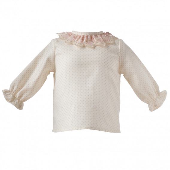 Официална блуза на точки с дълъг ръкав за момиче Picolla Speranza 96696 