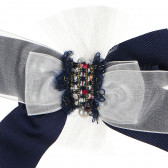 Панделка за коса с перли и тюл, тъмно синя Picolla Speranza 96730 2