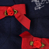 Чорапи за бебе момиче с червена панделка и розичка Picolla Speranza 96738 2