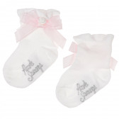 Чорапи за бебе момиче с розова панделка Picolla Speranza 96739 
