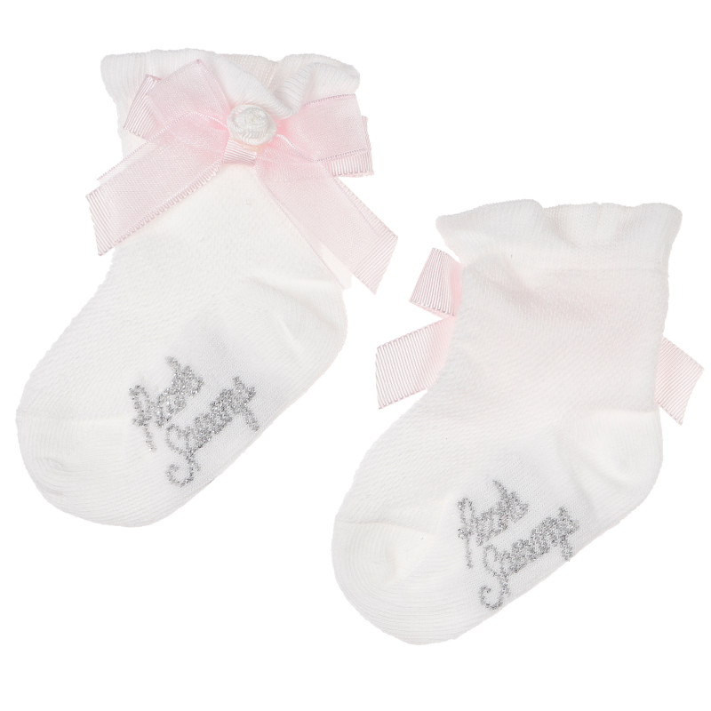Чорапи за бебе момиче с розова панделка  96739