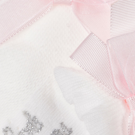 Чорапи за бебе момиче с розова панделка Picolla Speranza 96740 2