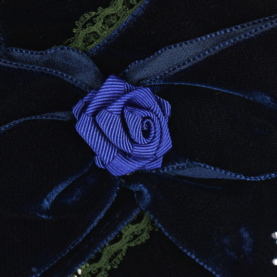 Панделка за коса, цвят: тъмно синьо, с текстилна роза Picolla Speranza 96742 2