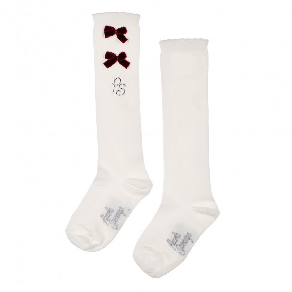 Дълги Чорапи За Момиче С Лого На Марката И кадифена Панделка В Горната Част Picolla Speranza 96749 