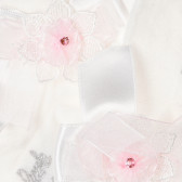 Чорапи за бебе момиче декорирани с голяма панделка, нежно цвете в розово с бяло Picolla Speranza 96764 2