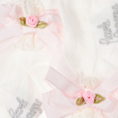 Чорапи за бебе момиче с голяма панделка, нежно цвете в розово и лого на марката Picolla Speranza 96782 2