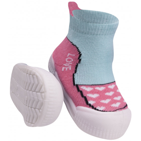 Пантофи за момичес актуалната визия тип- чорап, многоцветни YO! 9685 3