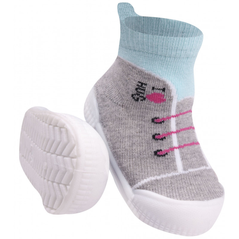Пантофи за момичес актуалната визия тип- чорап, многоцветни  9686