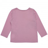 Памучна блуза с брокатена надпис за момиче розова Benetton 96890 2
