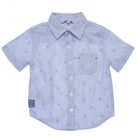 Риза за момче на райе в синьо и бяло Boboli 97495 