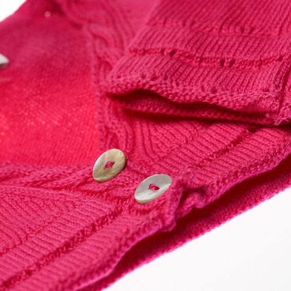 Плетено болеро в цикламен цвят за бебе с две седефени копчета Neck & Neck 9764 2