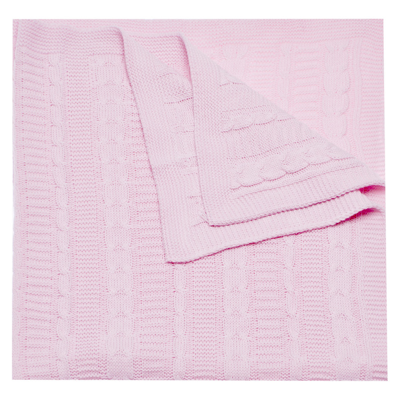 Плетено одеяло за бебе, розово  97735