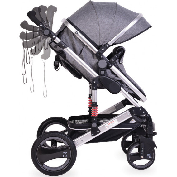 Комбинирана детска количка Gala 2 в 1 Premium, тъмносива Moni 97781 4