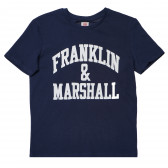 Памучна тениска с лого за момче, синя Franklin & Marshall 98753 