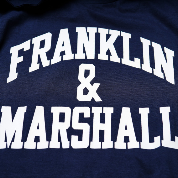 Памучна тениска с лого за момче, синя Franklin & Marshall 98755 3