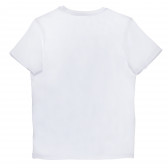 Тениска с графичен  принт от органичен памук за момче със син мотив, бяла Name it 98761 2