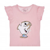 Памучна розова тениска с щампа Disney с къс ръкав за момиче Cerda 98856 